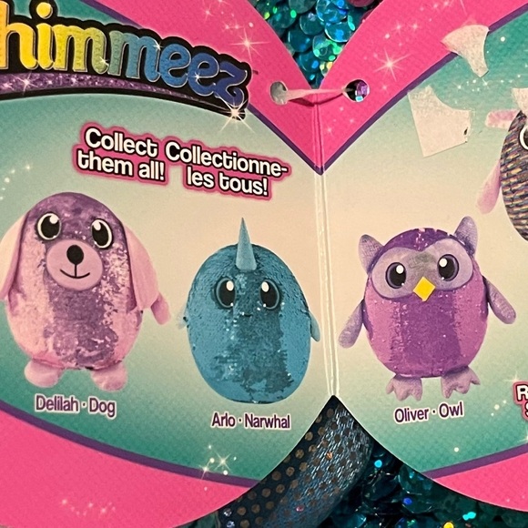 💜 Shimmeez Reversible Sequins Stuffy | Arlo Narwhal | Purple & Blue | NWT - Picture 7 of 10